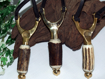 brass catapult with antler handler
